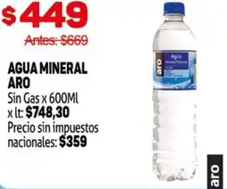 Makro Aro agua mineral sin gas oferta