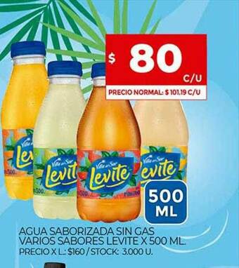 Supermercados DIA Agua Saborizada Sin Gas Varios Sabores Levite oferta
