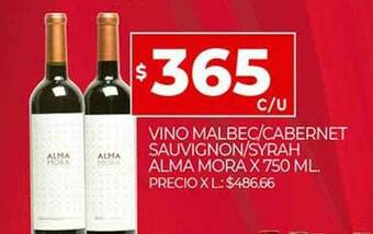 Supermercados DIA Vino Malbec Cabernet Sauvignon Syrah Alma Mora oferta