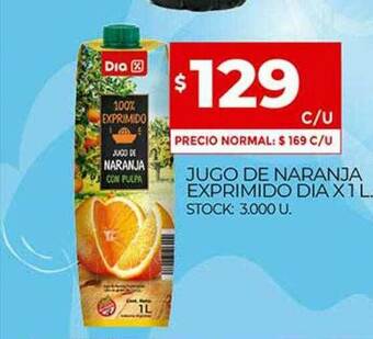 Supermercados DIA Jugo De Naranja Exprimido Dia oferta