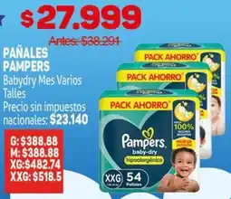 Makro Pampers pañales babydry mes varios oferta