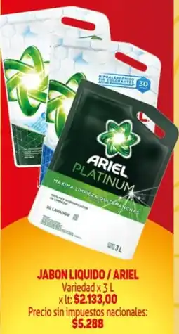 Makro Ariel jabon liquido variedad oferta