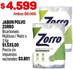 Makro Zorro jabon polvo bicarbonato multiuso / matic oferta