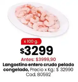Coto Langostino entero crudo pelado congelado oferta