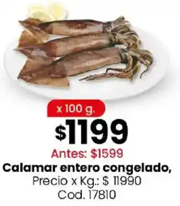 Coto Calamar entero congelado oferta