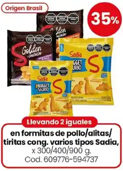 Coto Sadia en formitas de pollo/alitas/ tiritas cong. varios tipos oferta