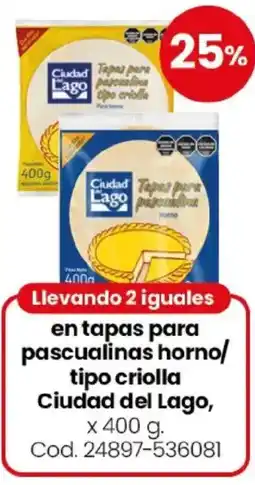Coto Ciudad del lago en tapas para pascualinas horno/ tipo criolla oferta