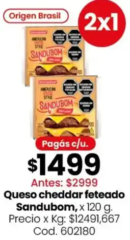 Coto Sandubom queso cheddar feteado oferta