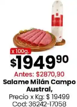 Coto Campo austral salame milán oferta