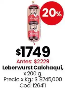 Coto Calchaquí leberwurst oferta