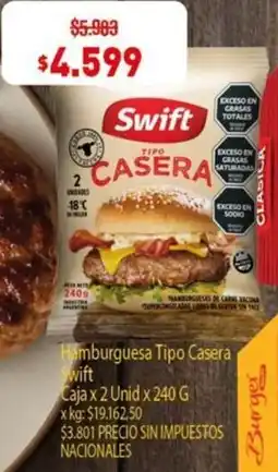 Makro Swift hamburguesa tipo casera oferta