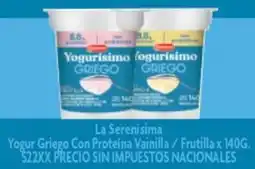 Makro La serenísima yogur griego con proteína vainilla/ frutilla oferta