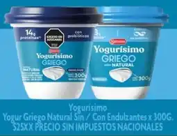 Makro Yogurísimo yogur griego natural sin / con endulzantes oferta