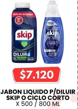 Autoservicio Capo Skip o ciclo corto jabon liquido p/diluir oferta
