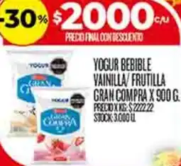 Supermercados DIA Gran compra yogur bebible vainilla/frutilla oferta