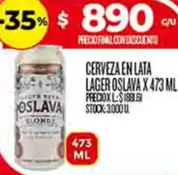 Supermercados DIA Oslava cerveza en lata lager oferta