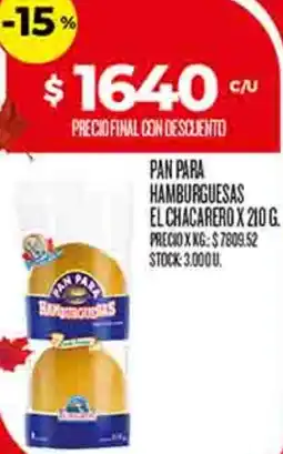 Supermercados DIA El chacarero pan para hamburguesas oferta