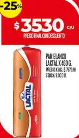 Supermercados DIA Lactal pan blanco oferta