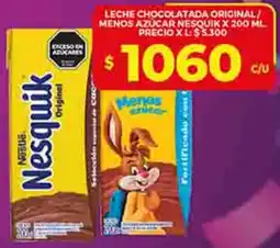 Supermercados DIA Nesquik leche chocolatada original/ menos azúcar oferta