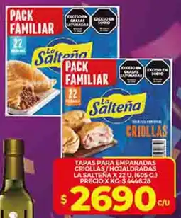 Supermercados DIA La salteña tapas para empanadas criollas/hojaldradas oferta