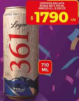 Supermercados DIA 361 cerveza en lata rubia oferta