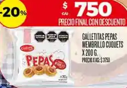 Supermercados DIA Cuquets galletitas pepas membrillo oferta