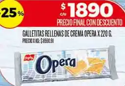 Supermercados DIA Opera galletitas rellenas de crema oferta