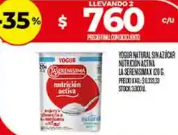 Supermercados DIA La aserenisima yogur natural sin azúcar oferta