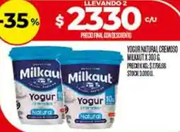 Supermercados DIA Milkaut yogur natural cremoso oferta