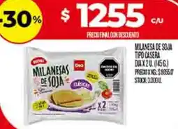Supermercados DIA Dia milanesas de soja tipo casera oferta