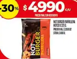 Supermercados DIA Not burger parrillera notco oferta