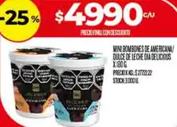 Supermercados DIA Dia mini bombones de americana dulce de leche delicious oferta