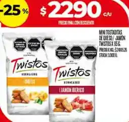 Supermercados DIA Twistos mini tostaditas de queso/jamon oferta