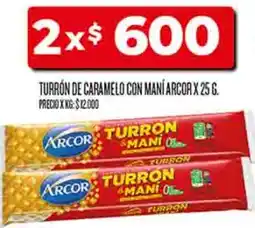 Supermercados DIA Arcor turrón de caramelo con maní oferta