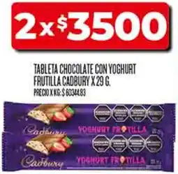 Supermercados DIA Cadbury tableta chocolate con yoghurt frutilla oferta