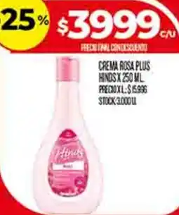 Supermercados DIA Hinds crema rosa plus oferta