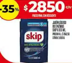 Supermercados DIA Skip jabón líquido bio enzimas oferta