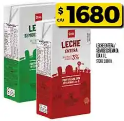 Supermercados DIA Dia leche entera/ semide scremada oferta