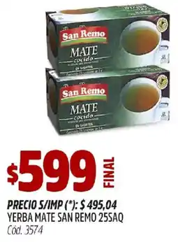 Supermercados Yaguar San remo té yerba mate oferta