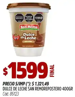 Supermercados Yaguar San remo dulce de leche repostero oferta
