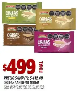 Supermercados Yaguar San remo obleas oferta