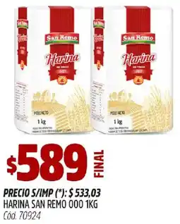 Supermercados Yaguar San remo harina 000 oferta