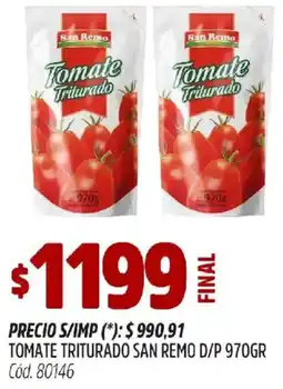 Supermercados Yaguar San remo tomate triturado d/p oferta