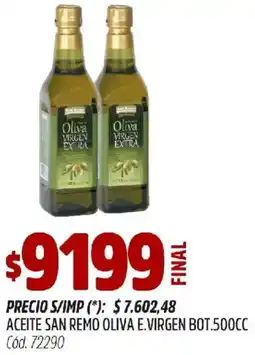 Supermercados Yaguar San remo aceite oliva e.virgen bot. oferta