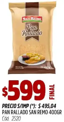 Supermercados Yaguar San remo pan rallado oferta