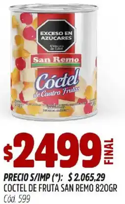 Supermercados Yaguar San remo coctel de fruta oferta