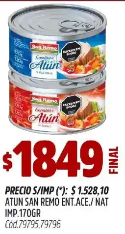 Supermercados Yaguar San remo atun ent.ace./ nat imp. oferta