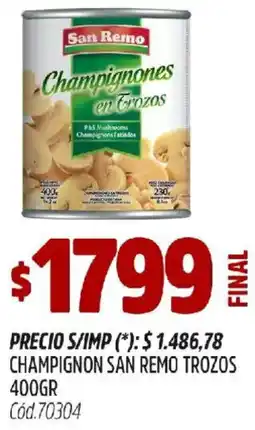 Supermercados Yaguar San remo champignones en trozos oferta