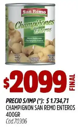 Supermercados Yaguar San remo champiñones enteros oferta