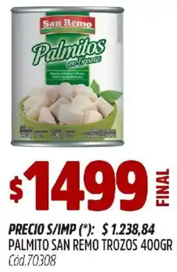 Supermercados Yaguar San remo palmito trozos oferta